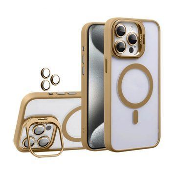 Чохол з функцією MagSafe для Apple iPhone 16 з підставкою та захистом для камер gold brown (9) 2710000318675 фото