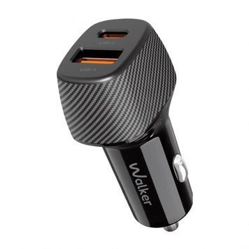 Автомобільний зарядний пристрій (адаптер) WALKER WCR-35 QC3.0_18W / PD_30W / 48W Max black azp-walk-wcr31-bl фото
