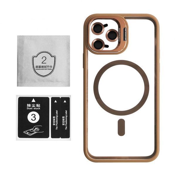 Чохол з функцією MagSafe для Apple iPhone 11 Pro Max з підставкою та захистом для камер gold brown (9) 2710000318552 фото