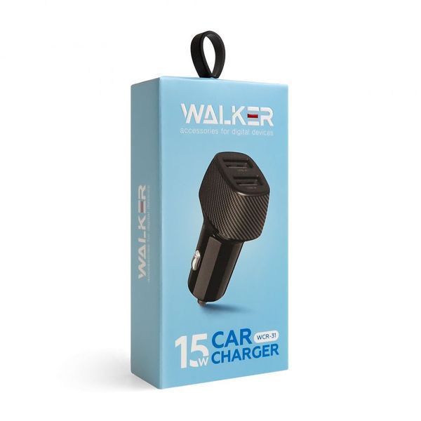 Автомобільний зарядний пристрій (адаптер) WALKER WCR-31 2USB / 15W black azp-walk-wcr35-bl фото
