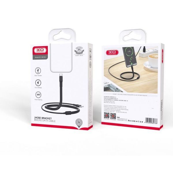 Кабель USB XO NB195 Type-C 2.4A 1.2м black cabel-usb-xo-nb195-tc-bl фото