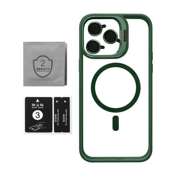 Чохол з функцією MagSafe для Apple iPhone 14 Pro з підставкою та захистом для камер green 2710000295099 фото