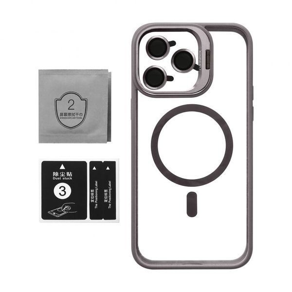 Чохол з функцією MagSafe для Apple iPhone 14 Pro з підставкою та захистом для камер light grey 2710000295105 фото