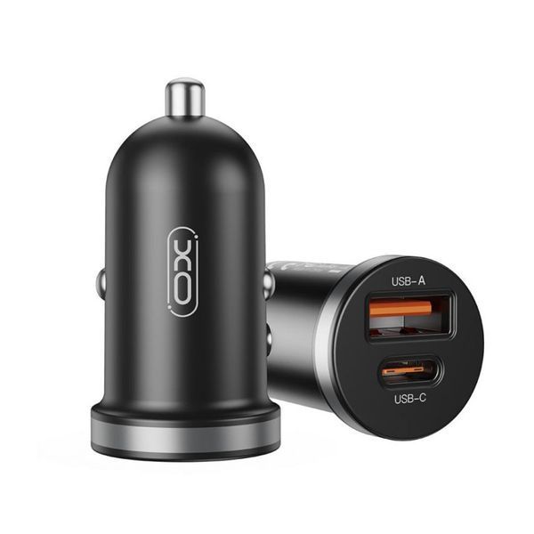 Автомобільний зарядний пристрій (адаптер) XO CC56 PD_3A / QC3.0_3A / 30W Max azp-xo-cc56/1-bl фото
