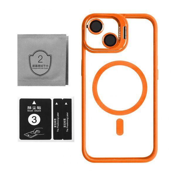 Чохол з функцією MagSafe для Apple iPhone 15 з підставкою та захистом для камер orange 2710000295280 фото