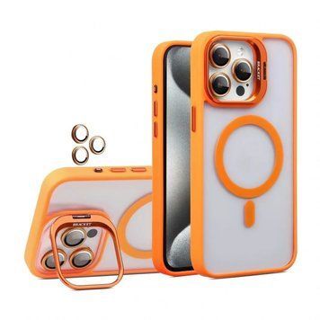Чохол з функцією MagSafe для Apple iPhone 15 Pro з підставкою та захистом для камер orange 2710000295358 фото