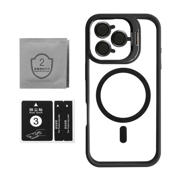 Чохол з функцією MagSafe для Apple iPhone 16 Pro Max з підставкою та захистом для камер black 2710000306832 фото