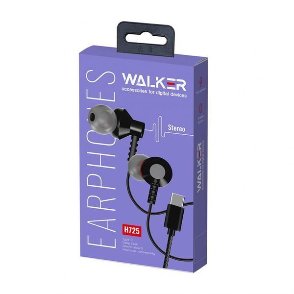 Навушники WALKER H725 з роз'ємом Type-C black naushnik-walker-h725-bl-type фото