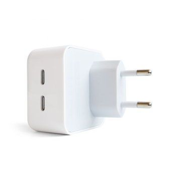 Мережевий зарядний пристрій (адаптер) для Apple iРhone A2246 2xPD / 35W white High Quality carton box mzp-apl-a2246-wh фото