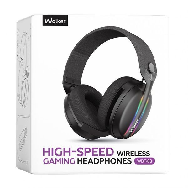 Ігрові навушники Bluetooth WALKER WBT-83 black navus-walker-wbt83-bl фото