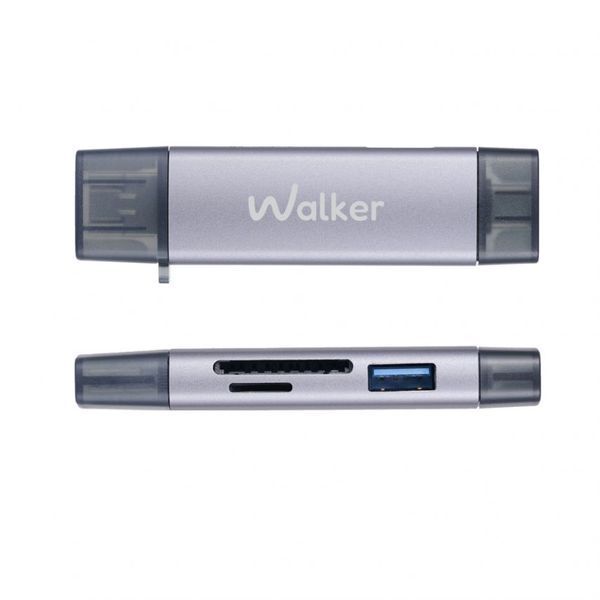 Кардрідер 6в1 WALKER WCD-83 (вихід USB/Micro, Type-C) grey Reader_Walker_wcd83 фото