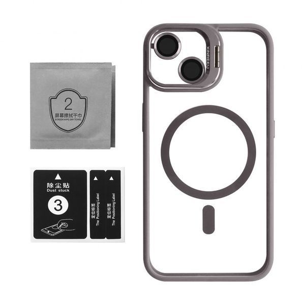Чохол з функцією MagSafe для Apple iPhone 13 з підставкою та захистом для камер light grey 2710000294825 фото