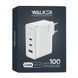 Мережевий зарядний пристрій (адаптер) WALKER WH-47 100W GAN PD1_65W / PD2_35W / QC3.0_18W white mzp-wal-wh47-wh фото 3