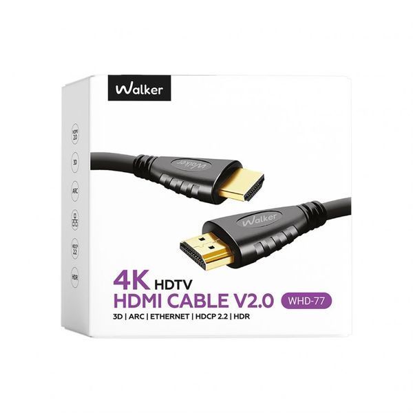 Кабель WALKER WHD-77 HDMI to HDMI 4K HDTV V2.0 1.5м carton box cab-hdmi-walk-whd-77-bl-2 фото
