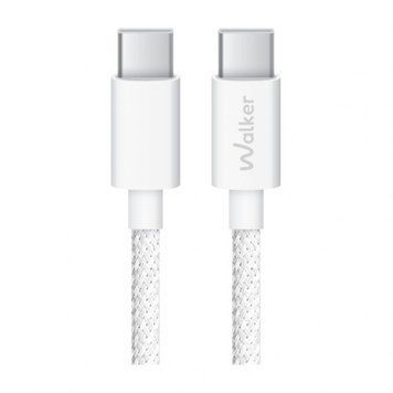 Кабель USB WALKER C860 Type-C to Type-C 65W white cabel-usb-walcker-c860-tc-tc-wh фото