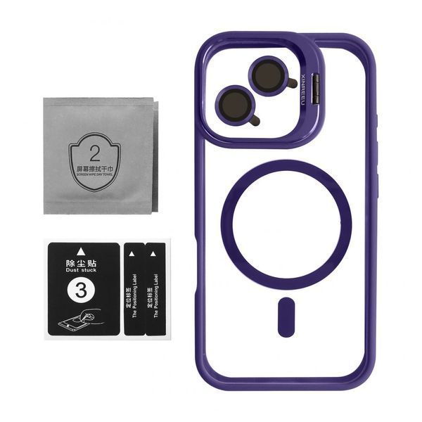 Чохол з функцією MagSafe для Apple iPhone 16 з підставкою та захистом для камер violet 2710000306689 фото