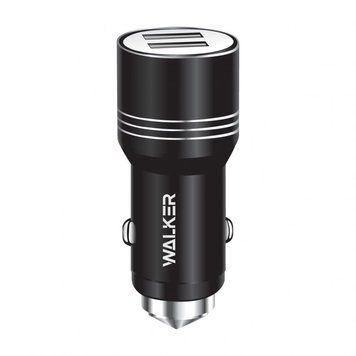 Автомобільний зарядний пристрій (адаптер) WALKER WCR-21 2USB 1.0А / 2.4A black azp-walk-wcr21/3-bl фото