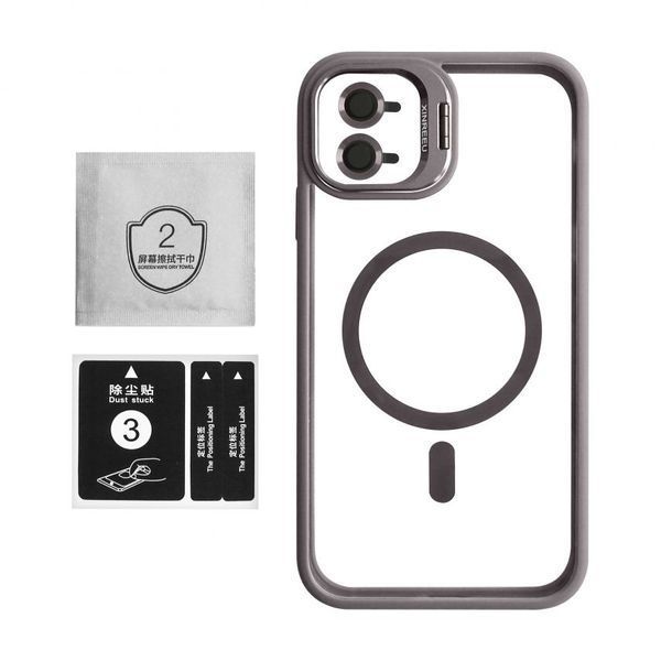Чохол з функцією MagSafe для Apple iPhone 11 з підставкою та захистом для камер light grey 2710000294474 фото