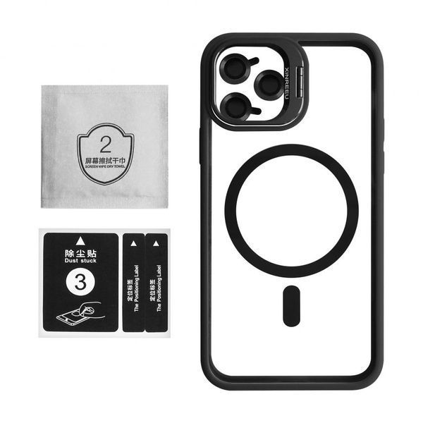 Чохол з функцією MagSafe для Apple iPhone 11 Pro Max з підставкою та захистом для камер black 2710000294528 фото
