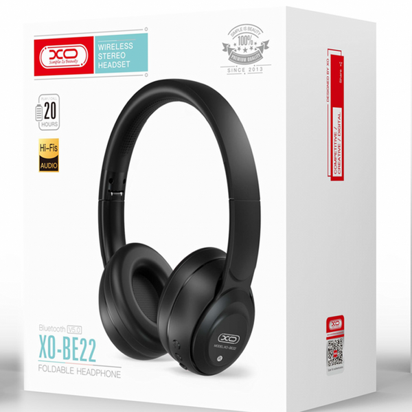 Навушники Bluetooth XO BE22 black navush-xo-be22-bl фото