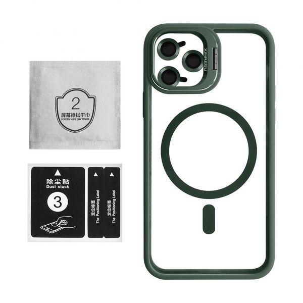 Чохол з функцією MagSafe для Apple iPhone 11 Pro Max з підставкою та захистом для камер green 2710000294535 фото