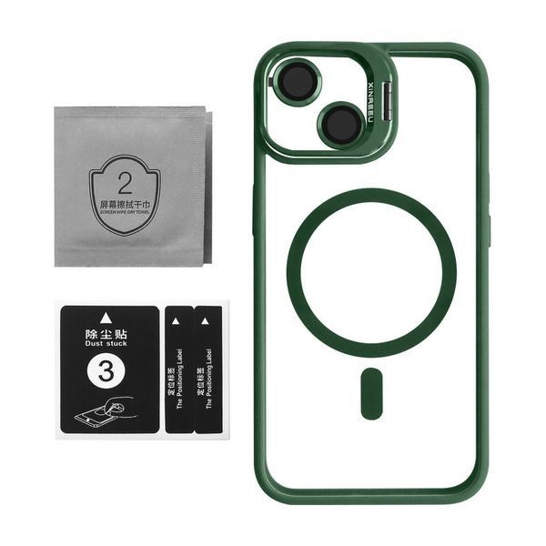 Чохол з функцією MagSafe для Apple iPhone 12 з підставкою та захистом для камер green 2710000294603 фото