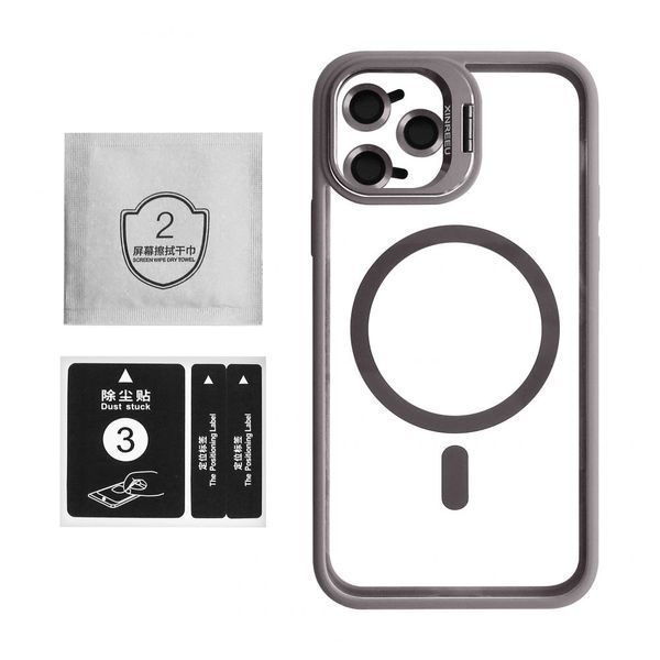 Чохол з функцією MagSafe для Apple iPhone 11 Pro Max з підставкою та захистом для камер light grey 2710000294542 фото