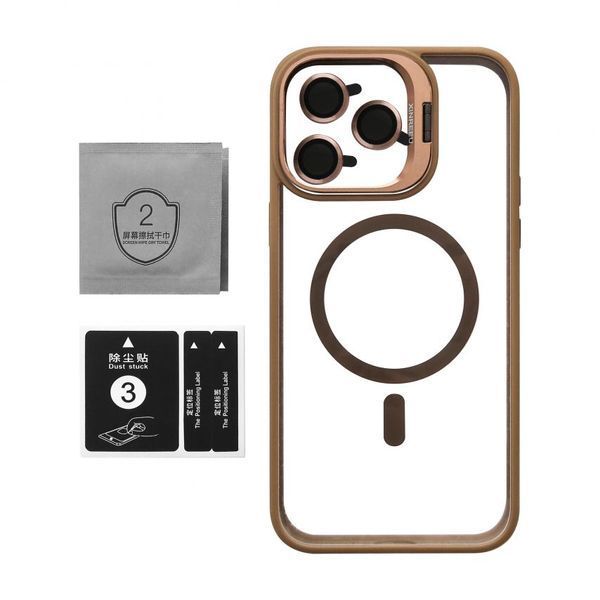 Чохол з функцією MagSafe для Apple iPhone 14 Pro Max з підставкою та захистом для камер gold brown (9) 2710000318637 фото