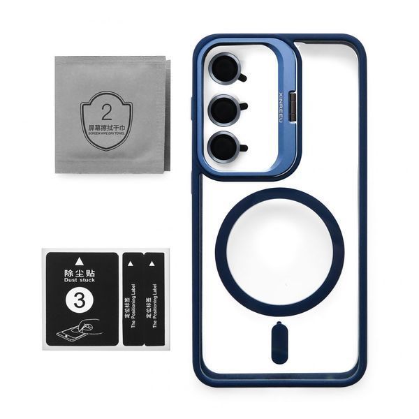 Чохол з функцією MagSafe для Samsung Galaxy S24/S921 (2024) з підставкою та захистом для камер dark blue (4) 2710000318736 фото