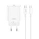 Мережевий зарядний пристрій (адаптер) 2в1 XO CE32 PD_20W + Data Cable Type-C to Type-C white mzp-xo-ce32-wh-2 фото 1