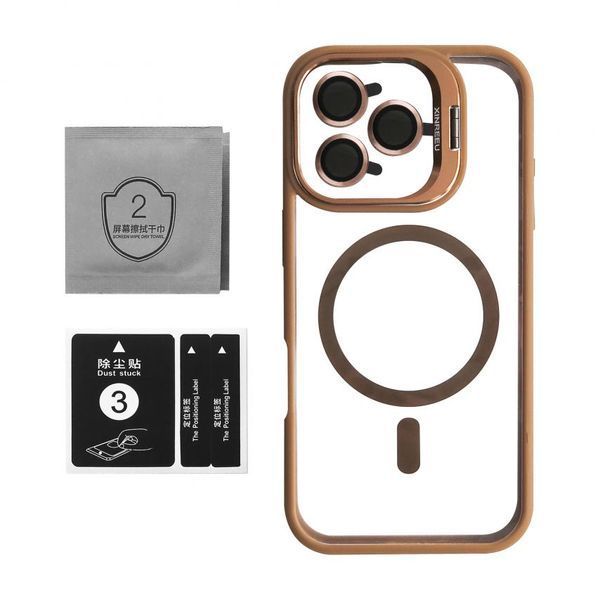 Чохол з функцією MagSafe для Apple iPhone 16 Pro Max з підставкою та захистом для камер gold brown (9) 2710000318699 фото
