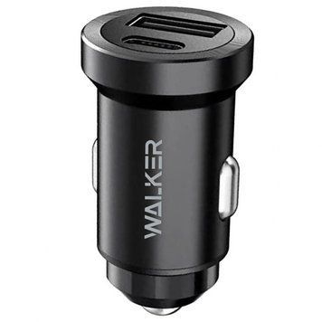 Автомобільний зарядний пристрій (адаптер) WALKER WCR-25 PD_3A / QC3.0_3A / 36W black azp-walk-wcr25-bl фото