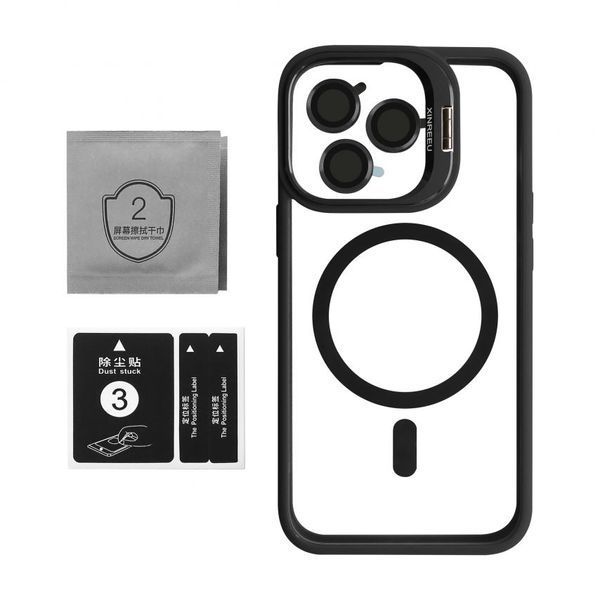 Чохол з функцією MagSafe для Apple iPhone 13 Pro Max з підставкою та захистом для камер black 2710000294948 фото