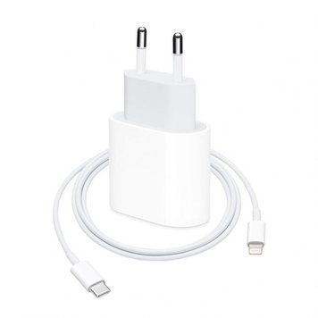 Мережевий зарядний пристрій (адаптер) для Apple iРhone A2347 PD / 20W + Data Cable Type-C to Lightning white High Quality carton box logo mzp-apl-a2347-wh-1 фото