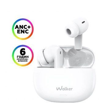 Навушники Bluetooth WALKER WTS-67 ANC+ENC white naushnik-walker-wts67-wh фото
