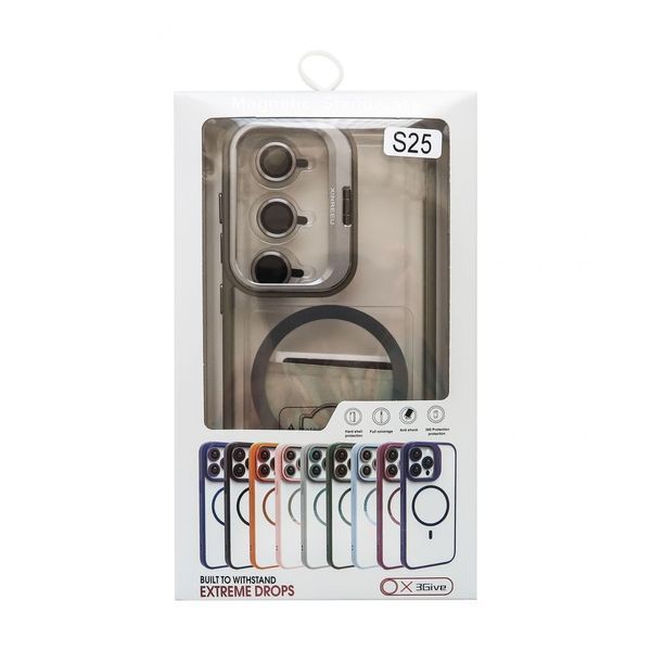 Чохол з функцією MagSafe для Samsung Galaxy S25/S931 (2025) з підставкою та захистом для камер light grey (6) 2710000318842 фото