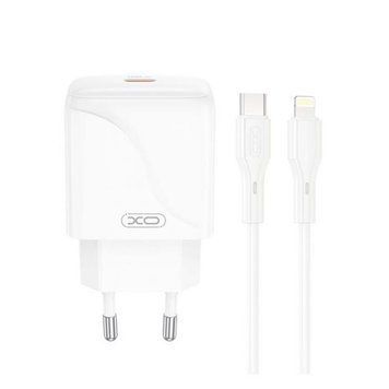 Мережевий зарядний пристрій (адаптер) 2в1 XO L141 PD_20W + Data Cable Type-C to Lightning white mzp-xo-l141-wh-1 фото