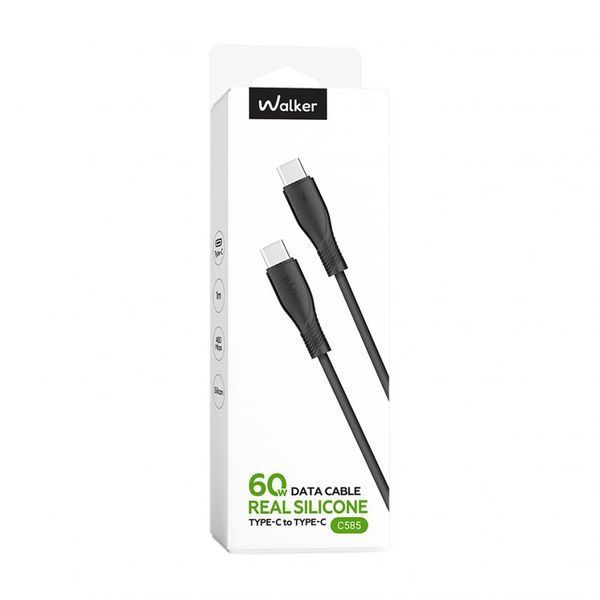 Кабель USB WALKER C585 Type-C to Type-C 60W 1m black cabel-usb-walcker-c585-tc-tc-bl фото