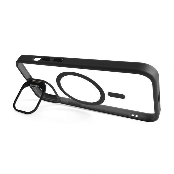 Чохол з функцією MagSafe для Apple iPhone 15 з підставкою та захистом для камер black 2710000295228 фото